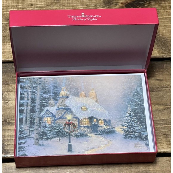 Vintage Christmas Cards ,Thomas Kinkade Cabins Asmt. Sunrise Greetings NIB/NOS - Picture 2 of 4